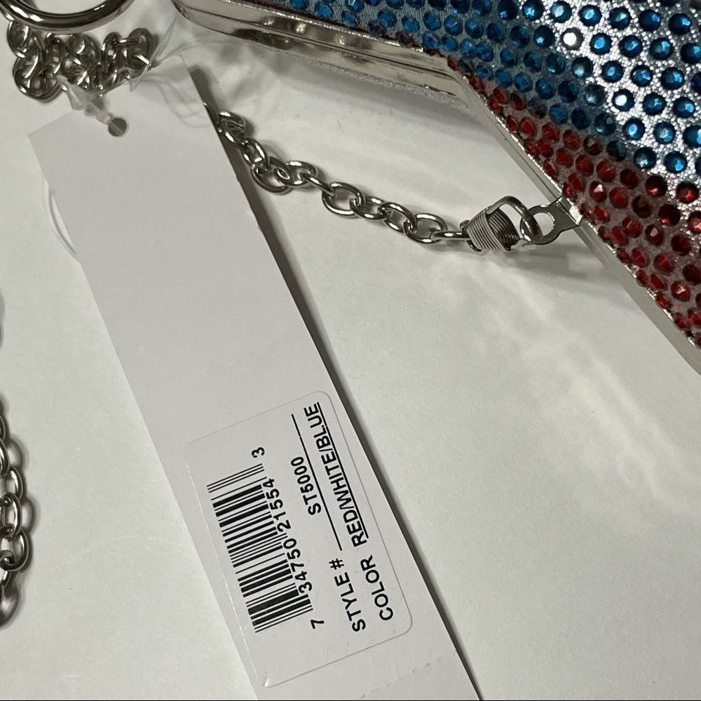Alessia Rhinestone America Star and Stripes Crystal Red Silver Blue Crossbody - Picture 10 of 13